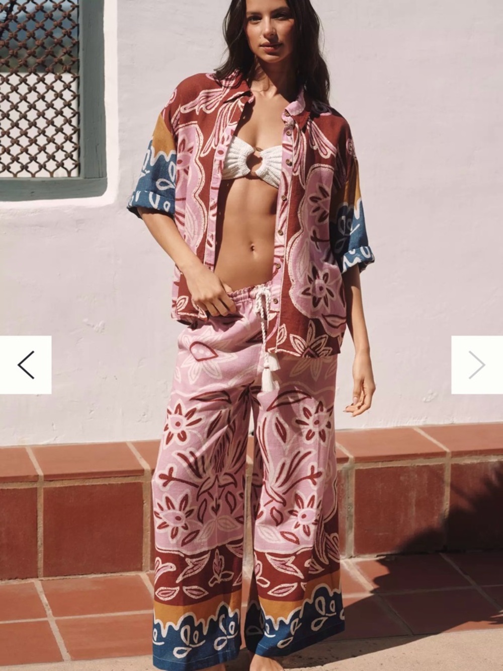 Anthropologie Pink Multicolor Floral Wide-Leg Lounge Pants
